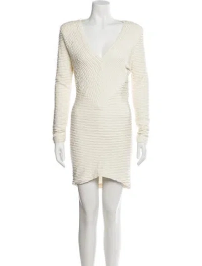 Pre-owned Iro V-neck Mini Dress In Neutral