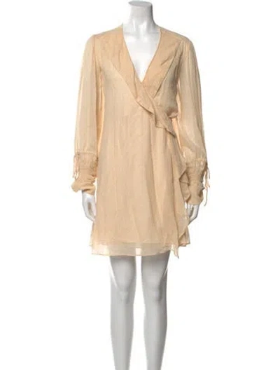 Pre-owned Iro V-neck Mini Dress In Neutral