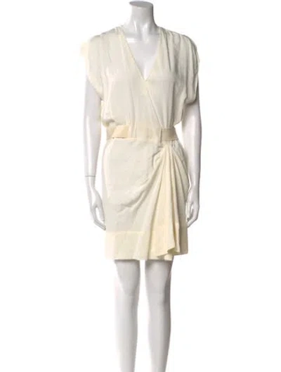 Pre-owned Iro V-neck Mini Dress In Neutral