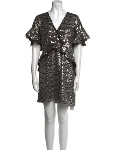Pre-owned Iro V-neck Mini Dress In Neutral