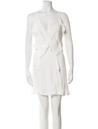 Pre-owned Iro V-neck Mini Dress In Neutral