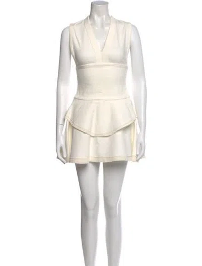 Pre-owned Iro V-neck Mini Dress In Neutral