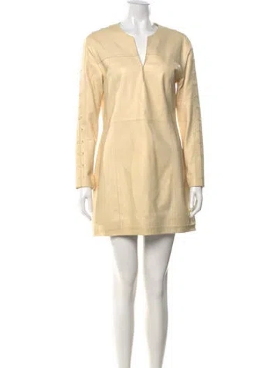 Pre-owned Iro V-neck Mini Dress In Neutral