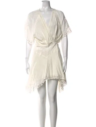 Pre-owned Iro V-neck Mini Dress In Neutral