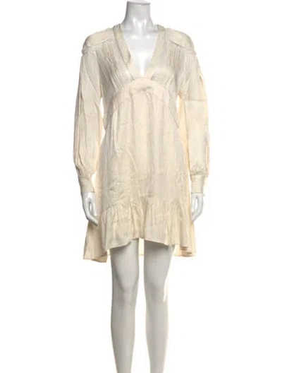 Pre-owned Iro V-neck Mini Dress In Neutral