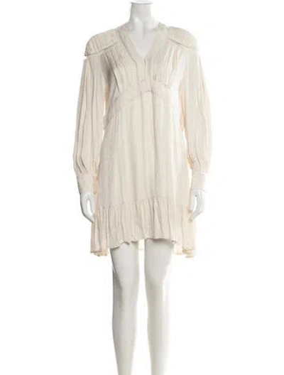 Pre-owned Iro V-neck Mini Dress In Neutral