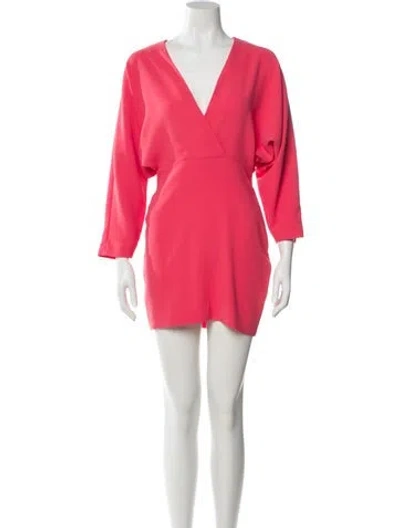 Pre-owned Iro V-neck Mini Dress In Pink