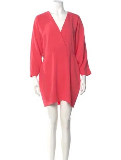 Pre-owned Iro V-neck Mini Dress In Pink