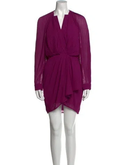 Pre-owned Iro V-neck Mini Dress In Purple