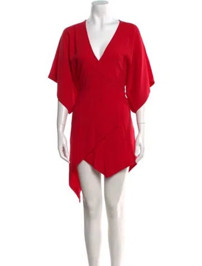 Pre-owned Iro V-neck Mini Dress In Red