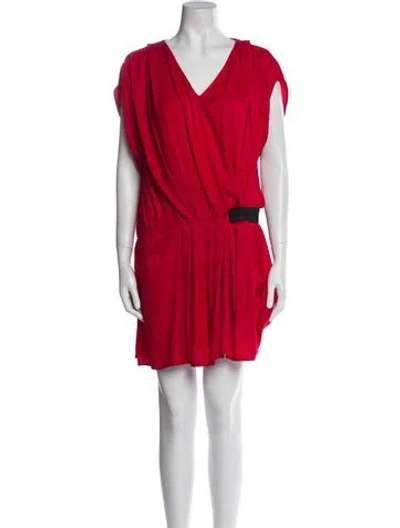 Pre-owned Iro V-neck Mini Dress In Red