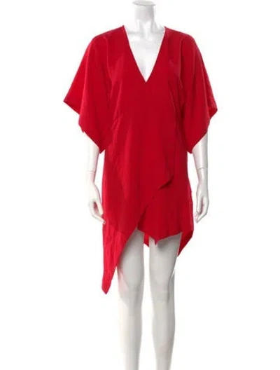 Pre-owned Iro V-neck Mini Dress In Red