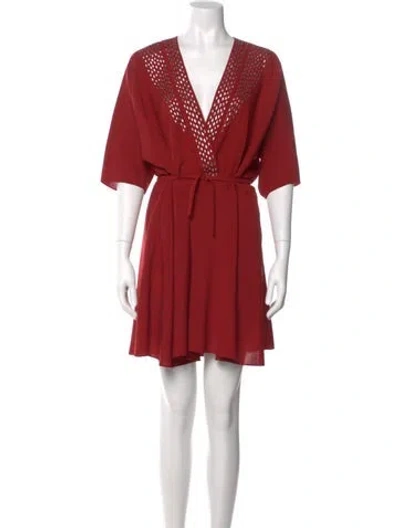 Pre-owned Iro V-neck Mini Dress In Red