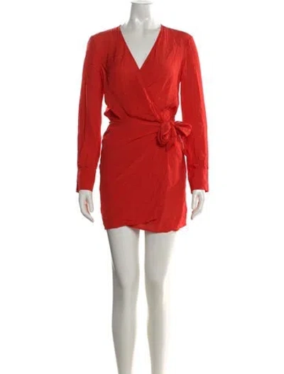 Pre-owned Iro V-neck Mini Dress In Red