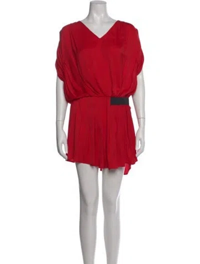 Pre-owned Iro V-neck Mini Dress In Red