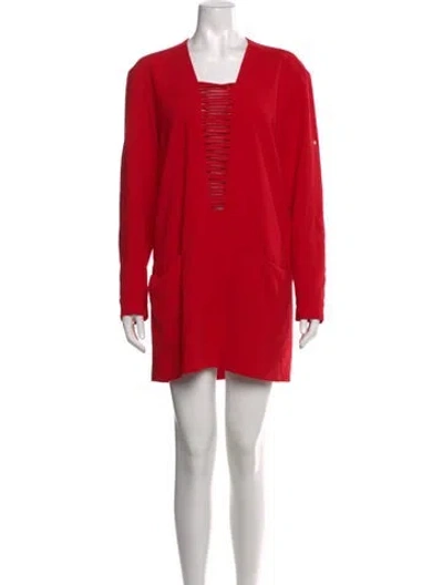 Pre-owned Iro V-neck Mini Dress In Red