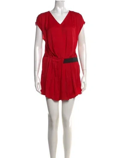 Pre-owned Iro V-neck Mini Dress In Red