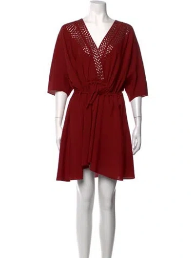 Pre-owned Iro V-neck Mini Dress In Red