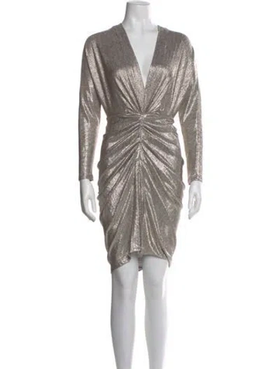Pre-owned Iro V-neck Mini Dress In Silver