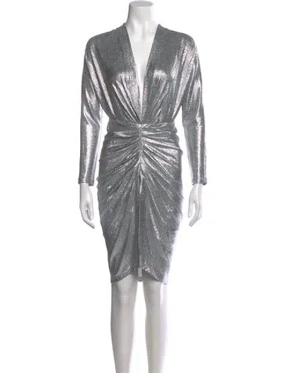 Pre-owned Iro V-neck Mini Dress In Silver