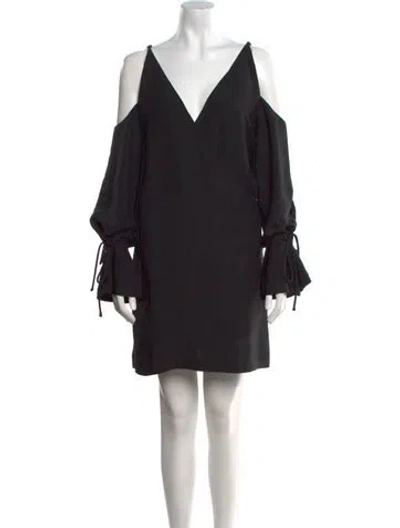 Pre-owned Iro V-neck Mini Dress W/ Tags In Black