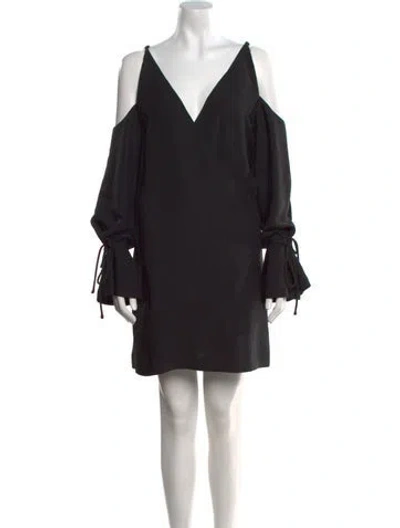 Pre-owned Iro V-neck Mini Dress W/ Tags In Black