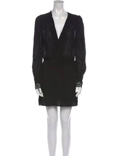 Pre-owned Iro V-neck Mini Dress W/ Tags In Black