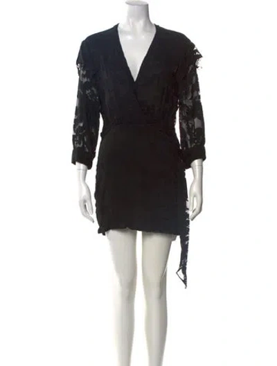 Pre-owned Iro V-neck Mini Dress W/ Tags In Black