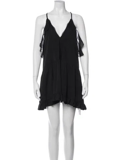 Pre-owned Iro V-neck Mini Dress W/ Tags In Black