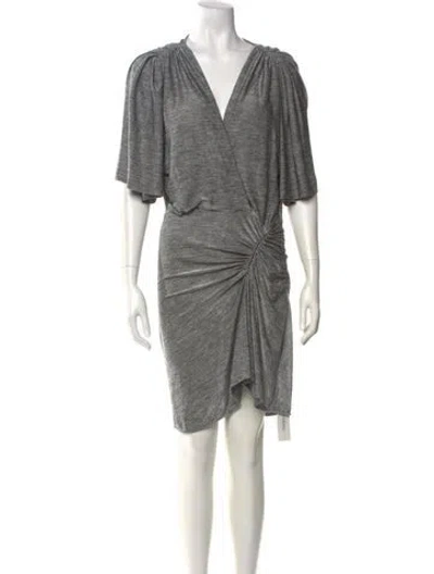 Pre-owned Iro V-neck Mini Dress W/ Tags In Gray