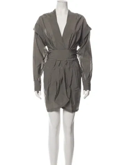 Pre-owned Iro V-neck Mini Dress W/ Tags In Grey