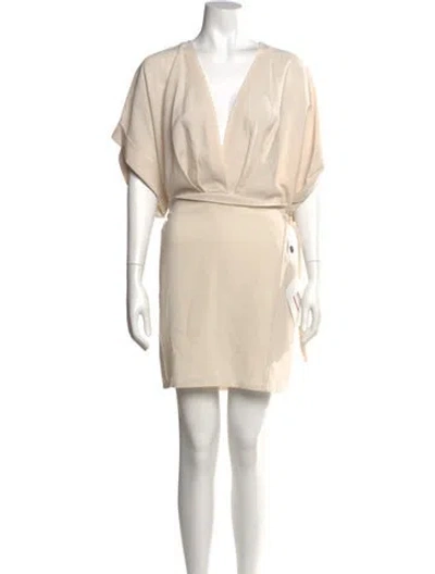 Pre-owned Iro V-neck Mini Dress W/ Tags In Neutral