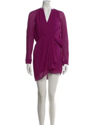 Pre-owned Iro V-neck Mini Dress W/ Tags In Purple