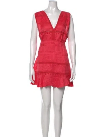 Pre-owned Iro V-neck Mini Dress W/ Tags In Red