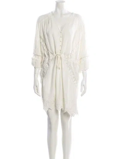 Pre-owned Iro V-neck Mini Dress In White