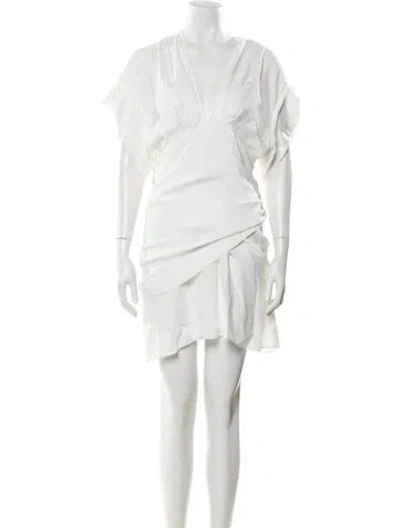 Pre-owned Iro V-neck Mini Dress In White