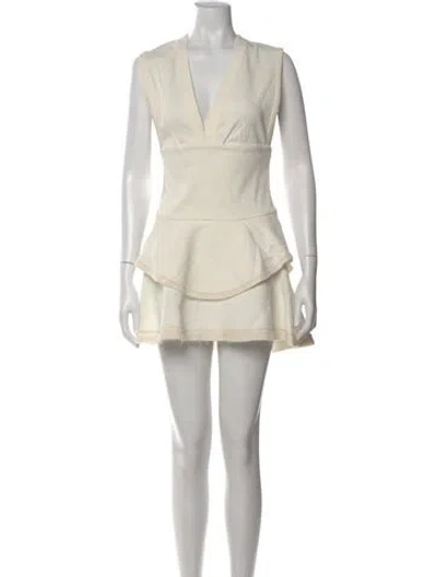 Pre-owned Iro V-neck Mini Dress In White