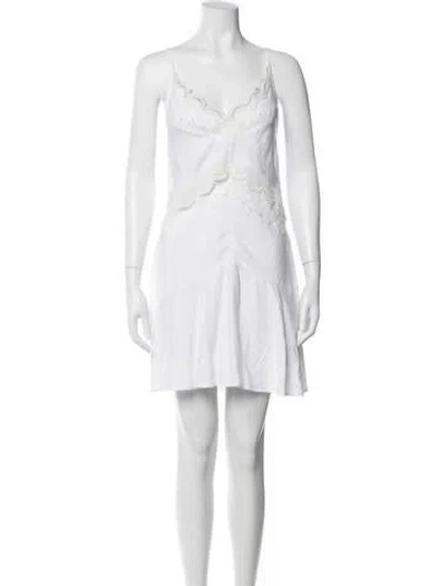 Pre-owned Iro V-neck Mini Dress In White