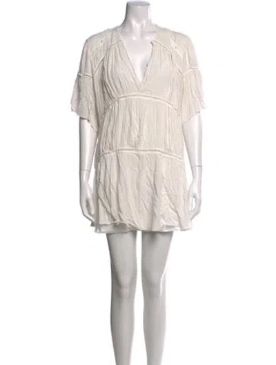 Pre-owned Iro V-neck Mini Dress In White