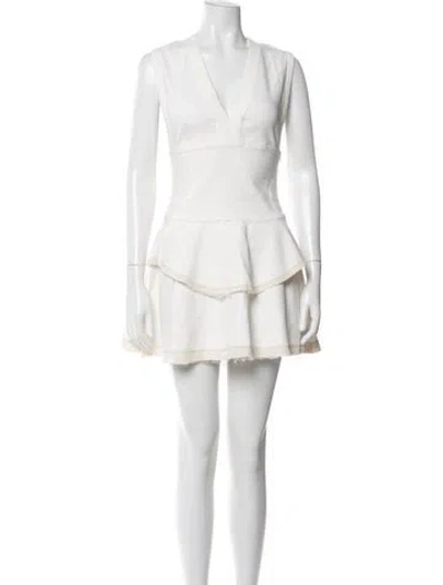 Pre-owned Iro V-neck Mini Dress In White
