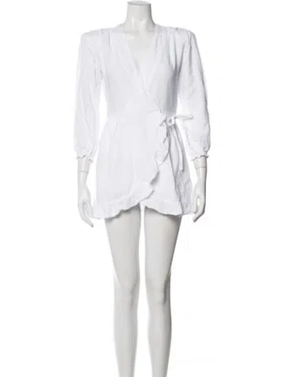 Pre-owned Iro V-neck Mini Dress In White