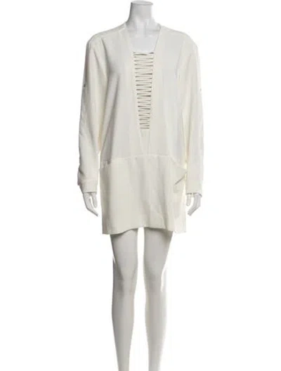 Pre-owned Iro V-neck Mini Dress In White