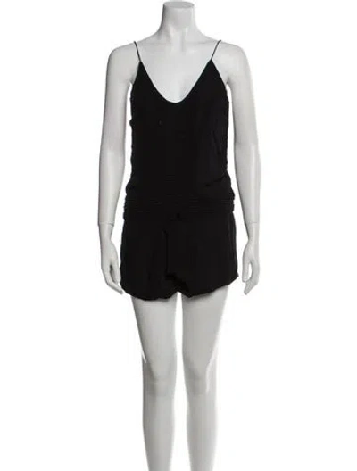 Pre-owned Iro V-neck Romper In Black