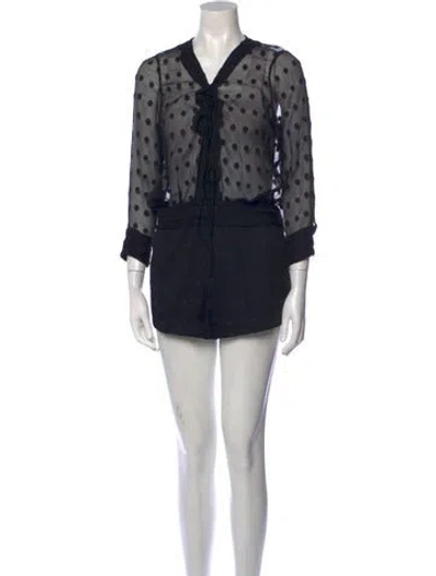 Pre-owned Iro V-neck Romper In Black