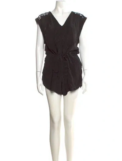 Pre-owned Iro V-neck Romper In Black
