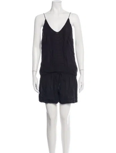 Pre-owned Iro V-neck Romper In Black