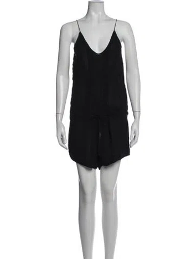 Pre-owned Iro V-neck Romper In Black