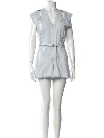 Pre-owned Iro V-neck Romper In Blue