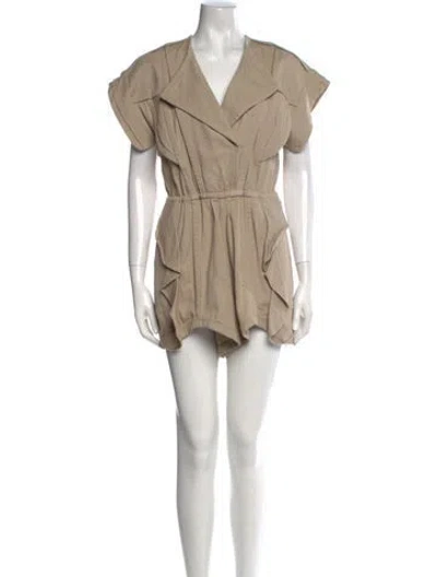 Pre-owned Iro V-neck Romper In Neutral
