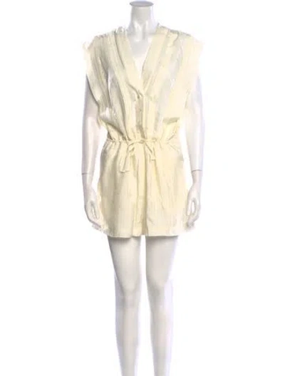Pre-owned Iro V-neck Romper In Neutral